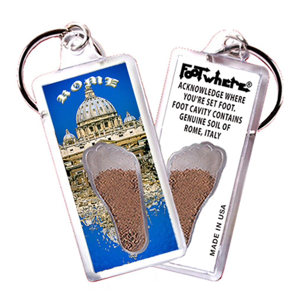 Rome FootWhere® Souvenir Keychain. 72 pieces/6 assorted styles.