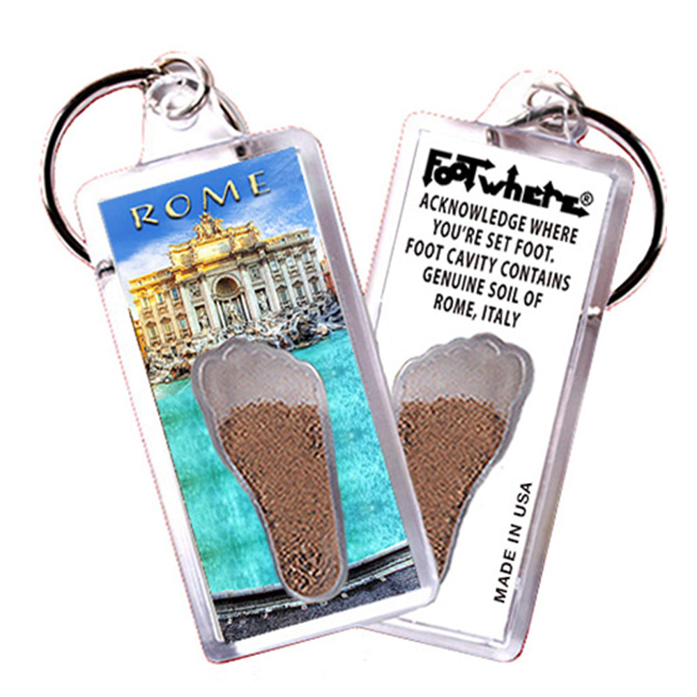 Rome FootWhere® Souvenir Keychain. 72 pieces/6 assorted styles.