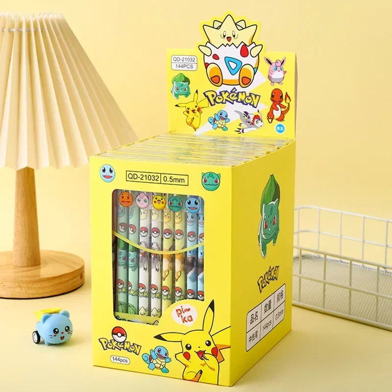Radom 1 PCS, 6 PCS, or 12 PCS Pokemon Gel Pen Set, Anime Pikachu Erasable Writing Signature Pen, School Student Learning Supplies Stationery for Children