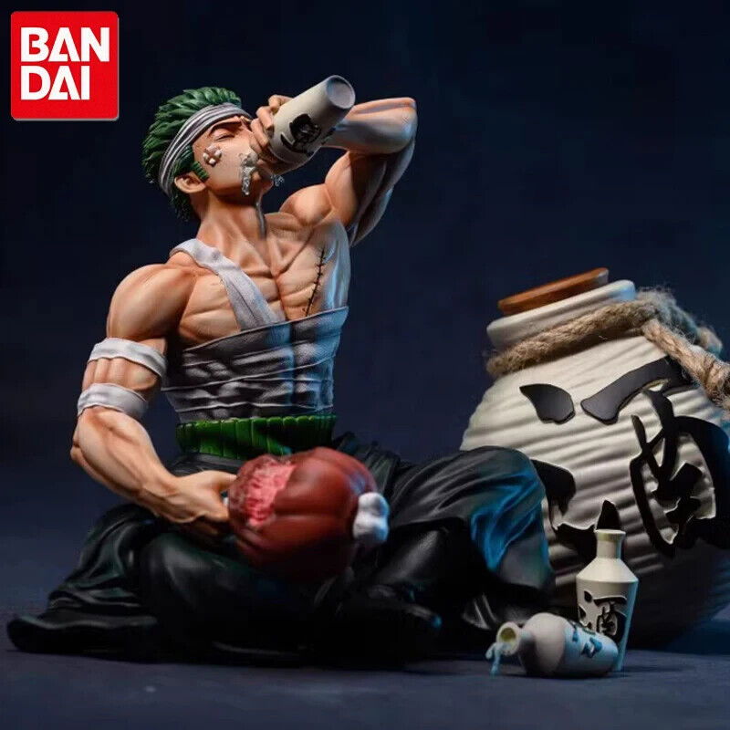 Roronoa Zoro Figure, Post Timeskip Injured Drunking Figurine, Anime Gifts 6 in