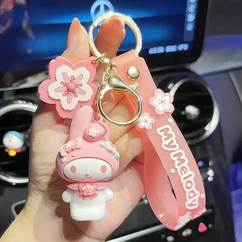 Sanrio Hello Kitty Key Chains, Kawaii Anime Cartoon Cinnamoroll Car Keychains Backpack Ornaments