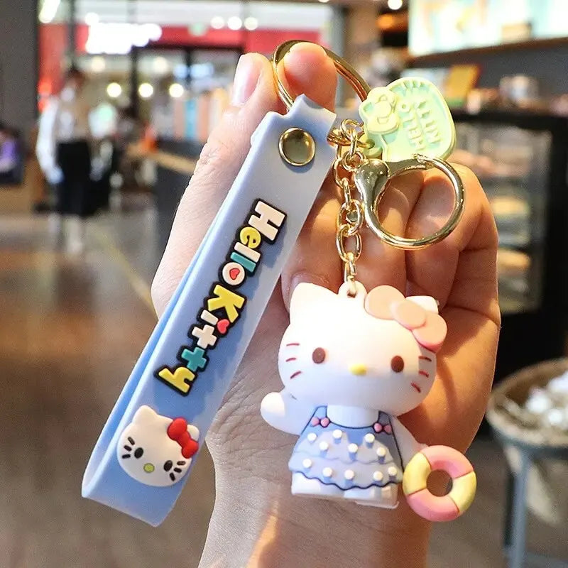 Sanrio Hello Kitty Key Chains, Kawaii Anime Cartoon Cinnamoroll Car Keychains Backpack Ornaments