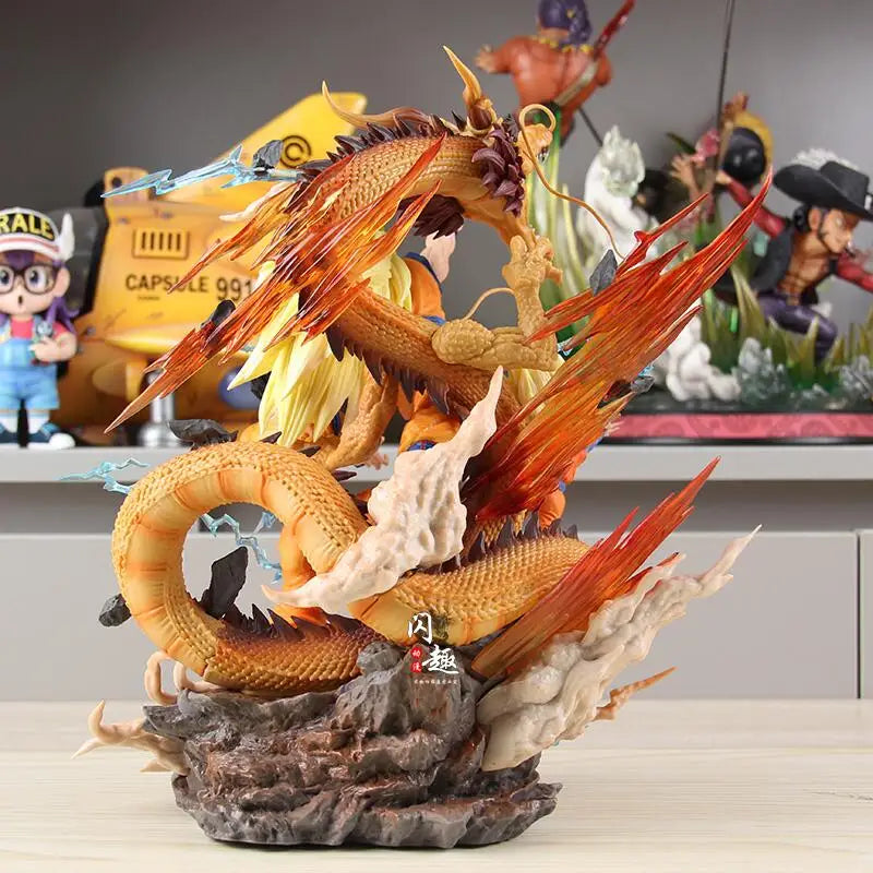 Dragon Ball Z Goku Gohan Goten Anime Figure, Super Saiyan 3 Ultimate Figurine Form 28 CM