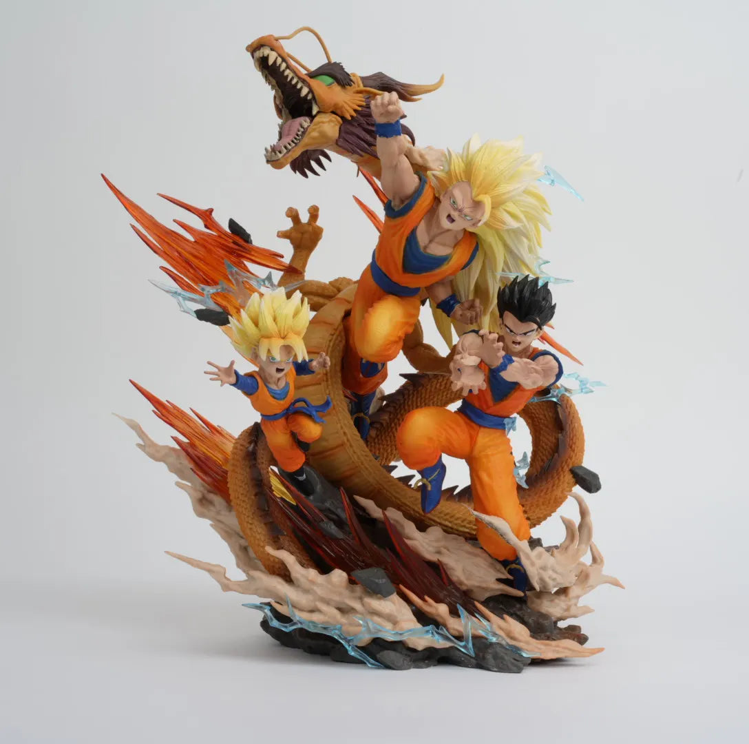 Dragon Ball Z Goku Gohan Goten Anime Figure, Super Saiyan 3 Ultimate Figurine Form 28 CM