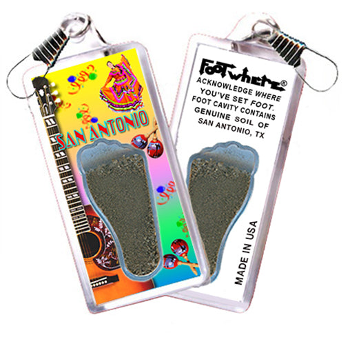 San Antonio FootWhere® Souvenir Keychain. 72 pieces/ 6 assorted styles.