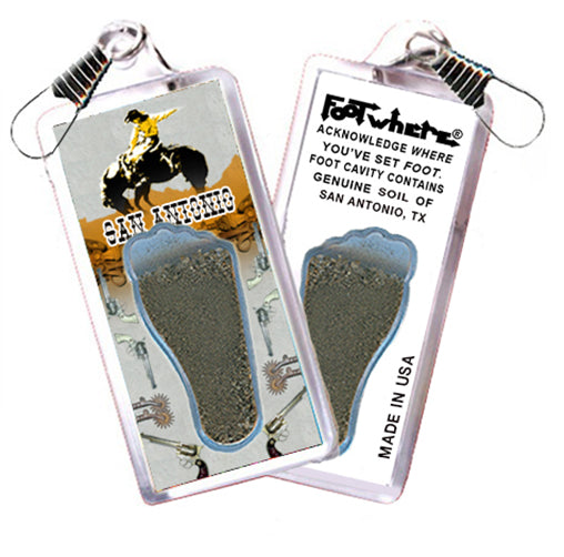 San Antonio FootWhere® Souvenir Keychain. 72 pieces/ 6 assorted styles.
