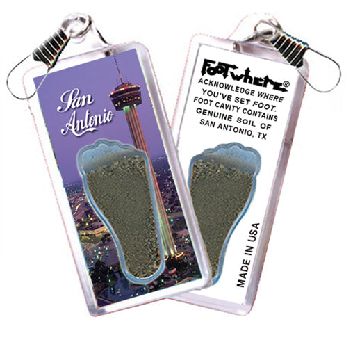 San Antonio FootWhere® Souvenir Keychain. 72 pieces/ 6 assorted styles.