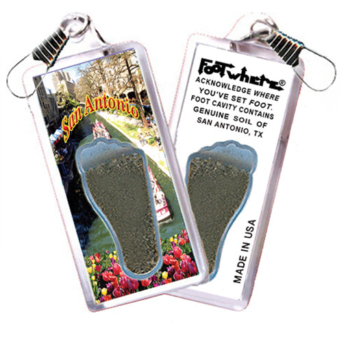San Antonio FootWhere® Souvenir Keychain. 72 pieces/ 6 assorted styles.
