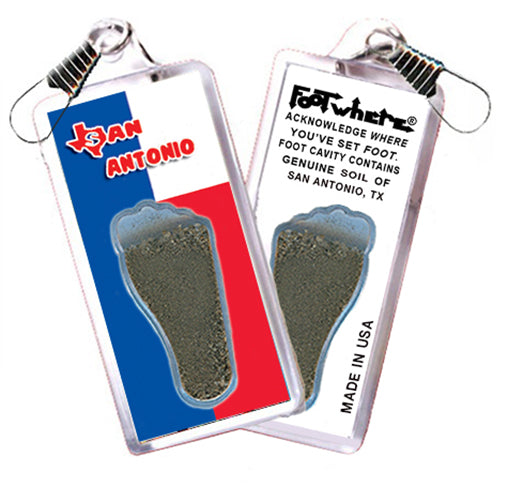 San Antonio FootWhere® Souvenir Keychain. 72 pieces/ 6 assorted styles.