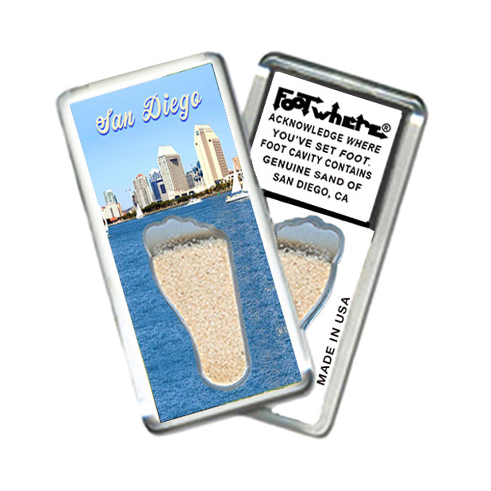 San Diego FootWhere® Souvenir Magnet. 72 pieces/ 6 assorted styles.