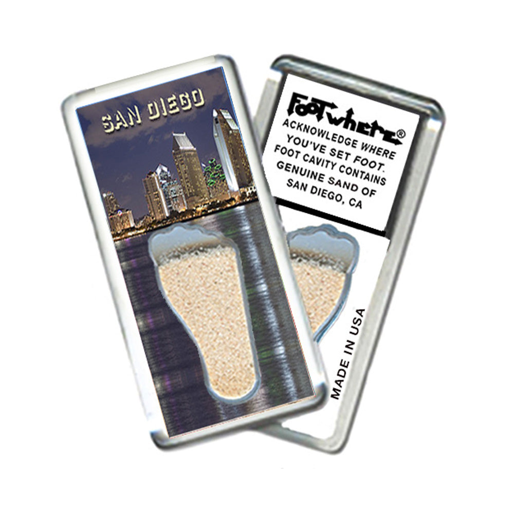 San Diego FootWhere® Souvenir Magnet. 72 pieces/ 6 assorted styles.
