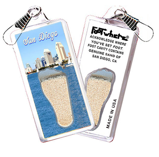 San Diego FootWhere Souvenir Zipper-Pull. 72 pieces/ 6 assorted styles.