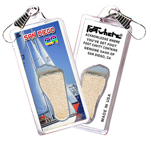 San Diego FootWhere Souvenir Zipper-Pull. 72 pieces/ 6 assorted styles.