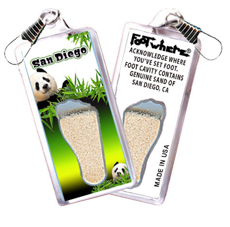 San Diego FootWhere Souvenir Zipper-Pull. 72 pieces/ 6 assorted styles.