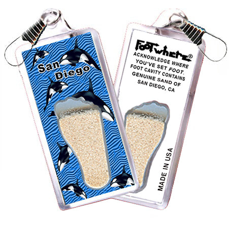 San Diego FootWhere Souvenir Zipper-Pull. 72 pieces/ 6 assorted styles.