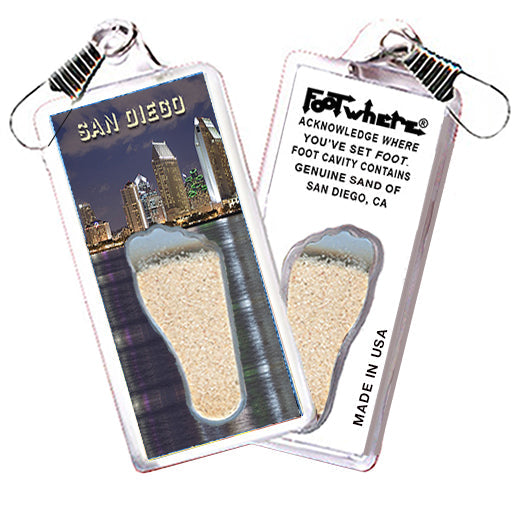 San Diego FootWhere Souvenir Zipper-Pull. 72 pieces/ 6 assorted styles.