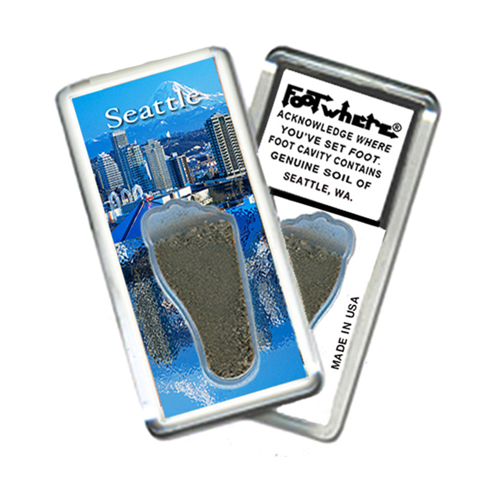 Seattle FootWhere® Souvenir Magnet. 72 pieces/ 6 assorted styles.