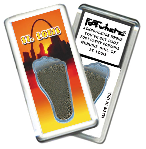 St. Louis FootWhere® Souvenir Magnet. 72 pieces / 6 assorted styles.