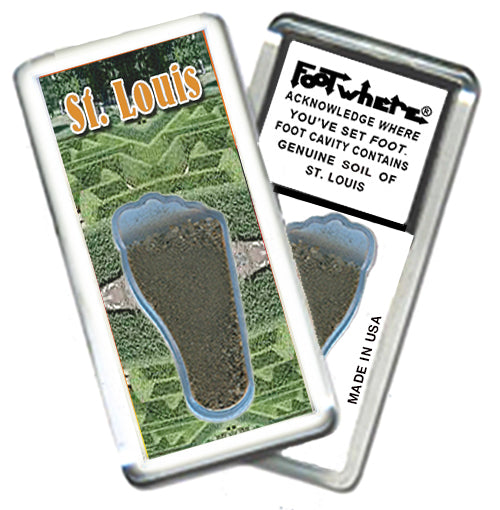 St. Louis FootWhere® Souvenir Magnet. 72 pieces / 6 assorted styles.