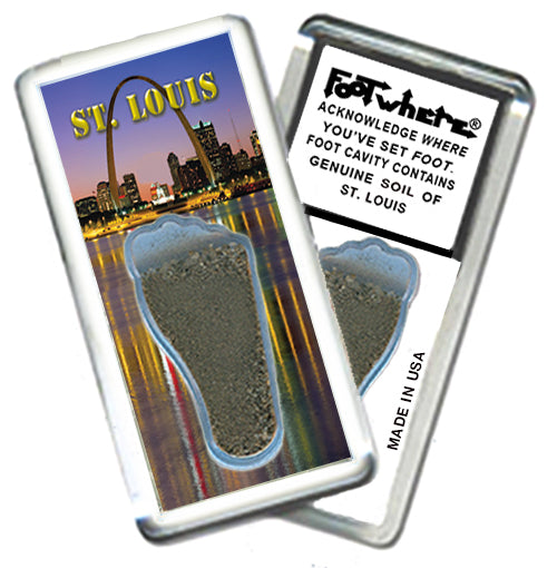 St. Louis FootWhere® Souvenir Magnet. 72 pieces / 6 assorted styles.