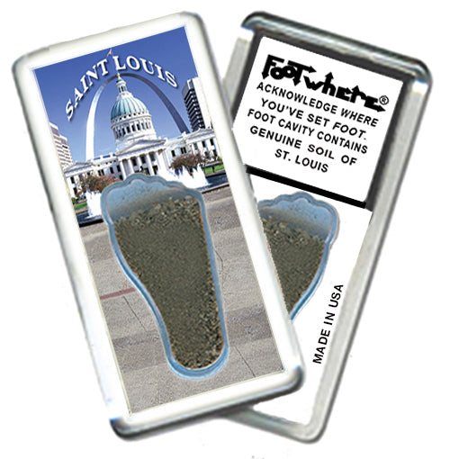 St. Louis FootWhere® Souvenir Magnet. 72 pieces / 6 assorted styles.