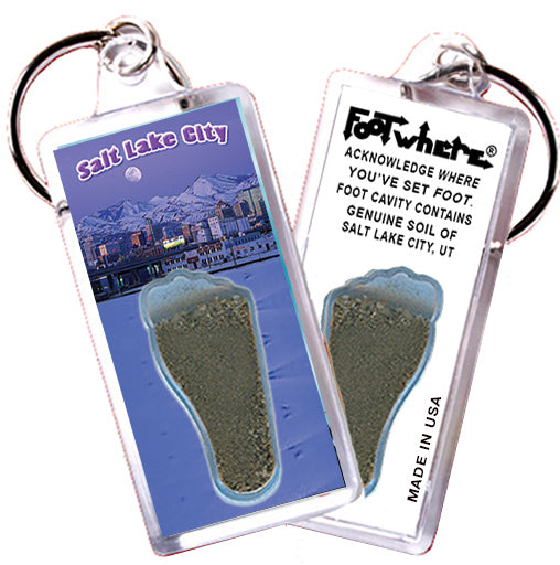 Salt Lake City FootWhere® Souvenir Keychain. 72 pieces/ 6 assorted styles.
