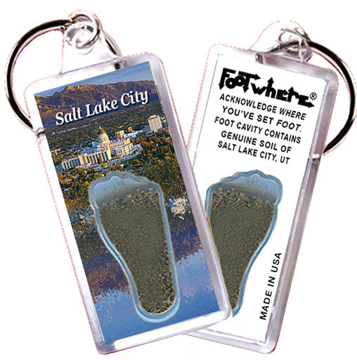 Salt Lake City FootWhere® Souvenir Keychain. 72 pieces/ 6 assorted styles.