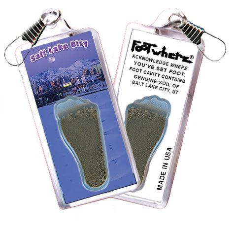 Salt Lake City FootWhere® Souvenir Zipper-Pull. 72 pieces/ 6 assorted styles.