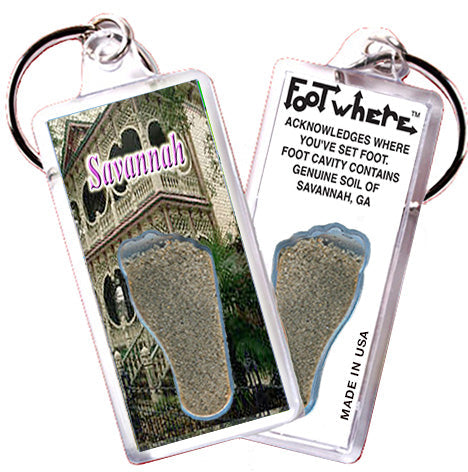 Savannah FootWhere® Souvenir Keychain. 72 pieces/ 6 assorted styles.