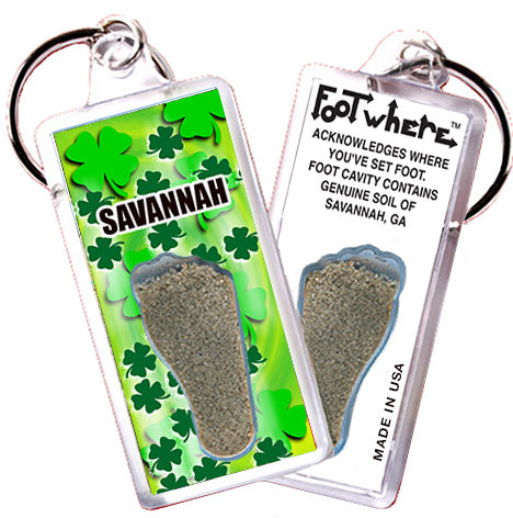 Savannah FootWhere® Souvenir Keychain. 72 pieces/ 6 assorted styles.