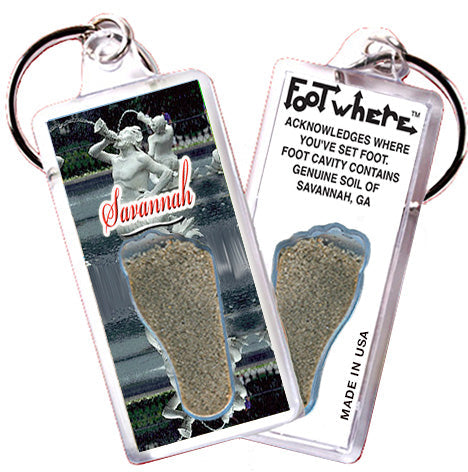 Savannah FootWhere® Souvenir Keychain. 72 pieces/ 6 assorted styles.