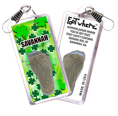 Savannah FootWhere® Souvenir Zipper-Pull. 72 pieces/ 6 assorted styles.