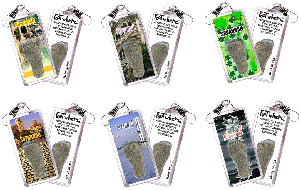 Savannah FootWhere® Souvenir Zipper-Pull. 72 pieces/ 6 assorted styles.