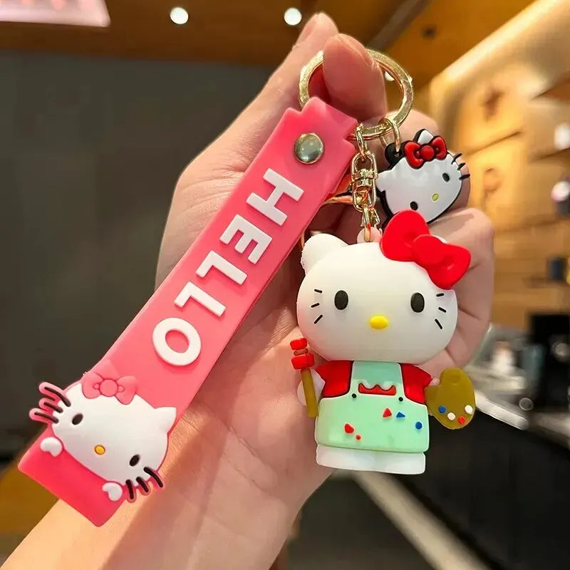 Sanrio Hello Kitty Key Chains, Kawaii Anime Cartoon Cinnamoroll Car Keychains Backpack Ornaments