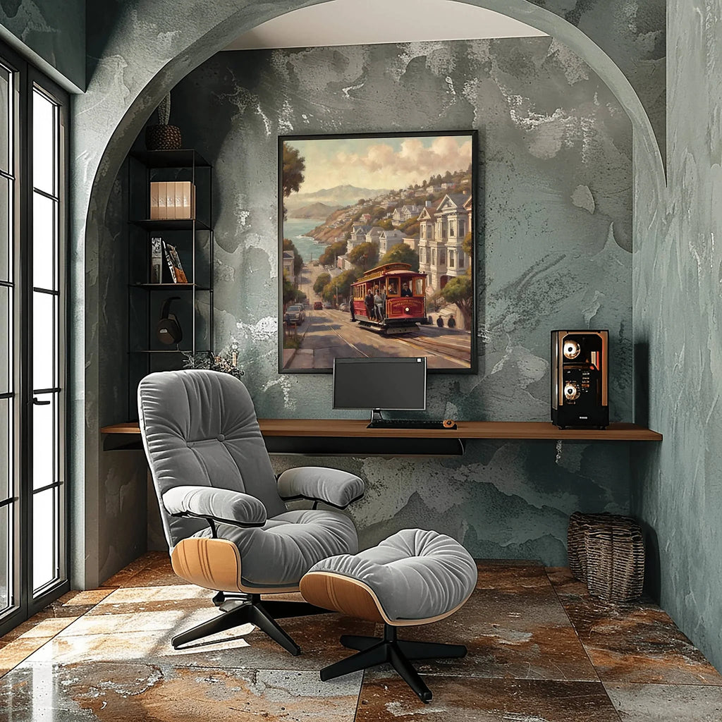 Cable Car Poster Canvas Artwork - San Francisco Collection