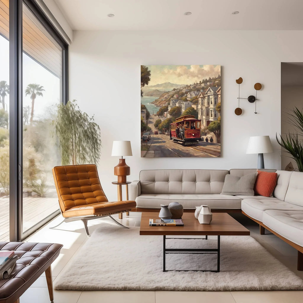 Cable Car Poster Canvas Artwork - San Francisco Collection