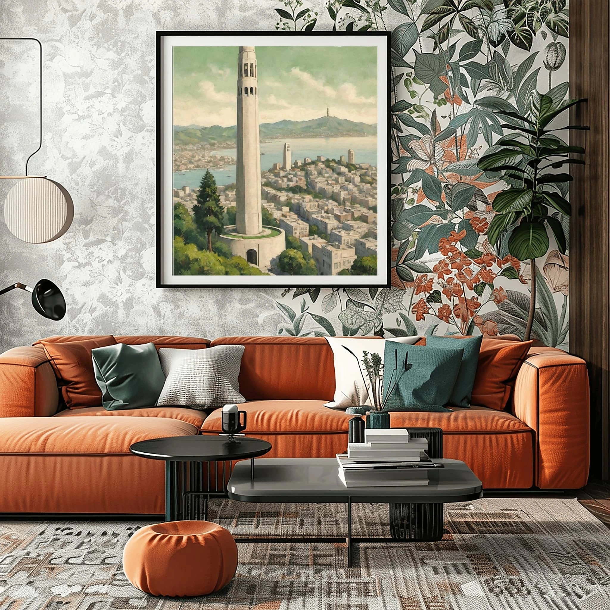Coit Tower Poster Canvas Artwork - San Francisco Collection