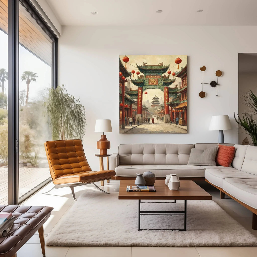 Dragon Gate Poster Canvas Artwork - San Francisco Collection
