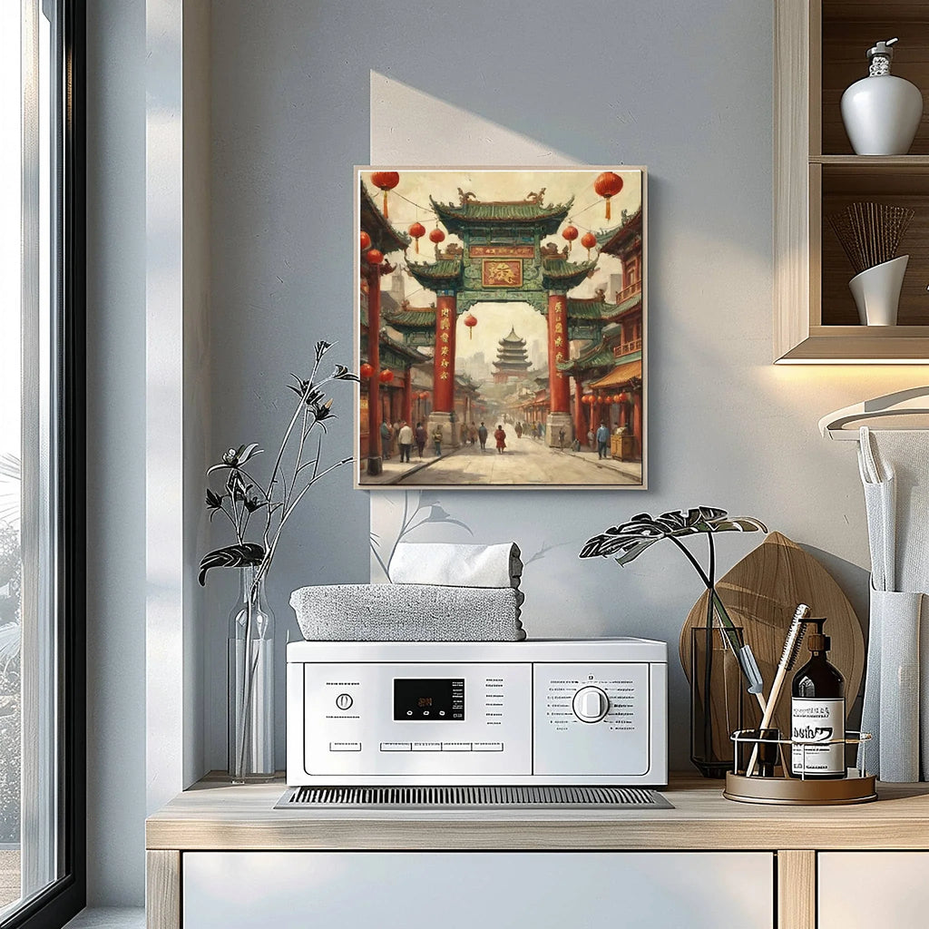 Dragon Gate Poster Canvas Artwork - San Francisco Collection