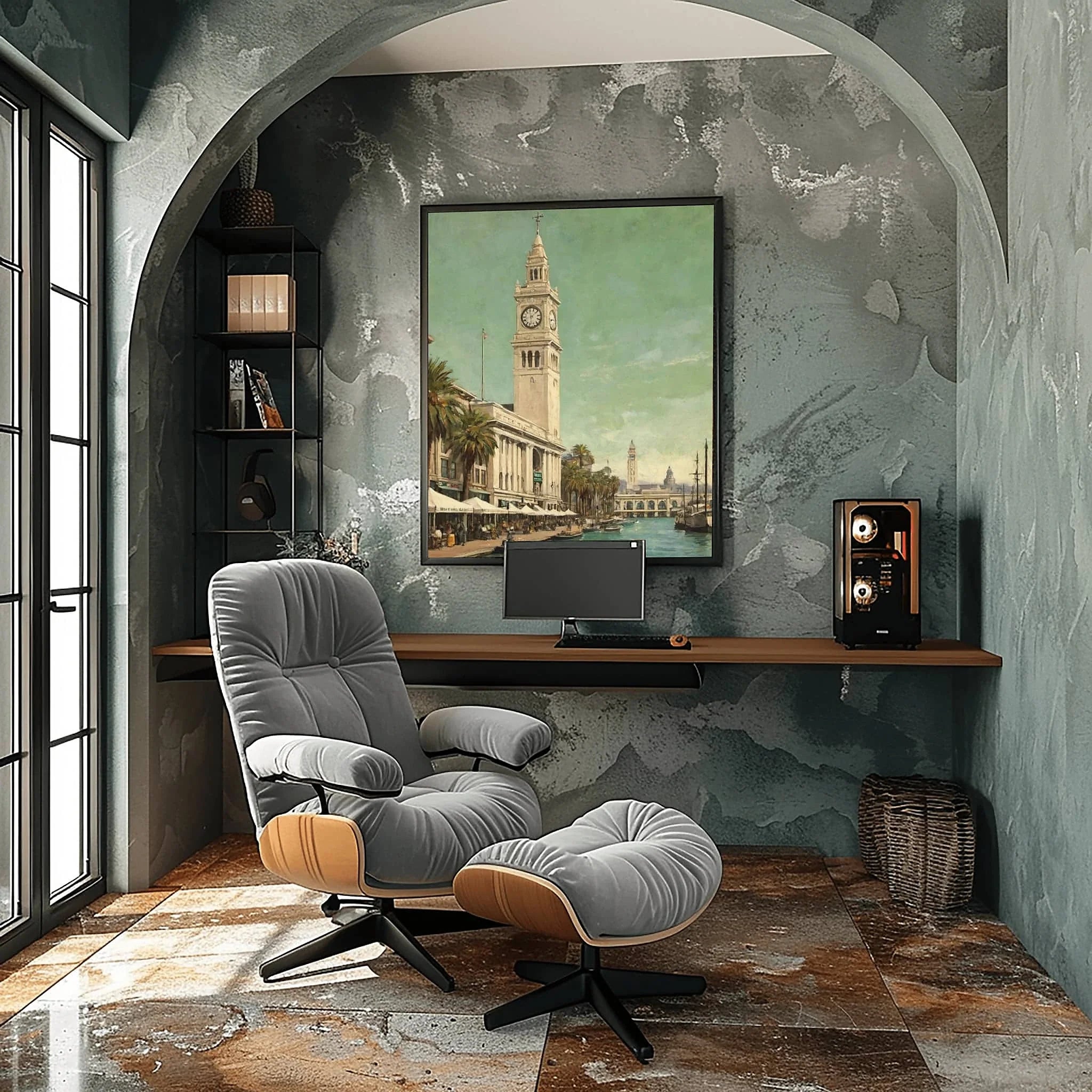 Ferry Building Poster Canvas Artwork - San Francisco Collection