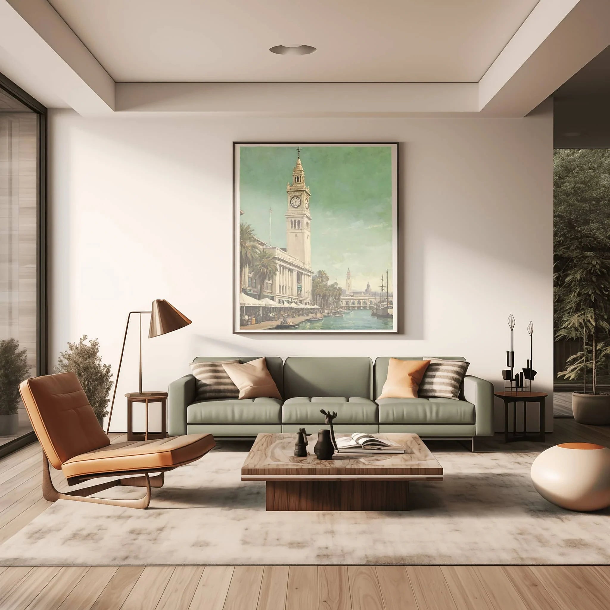 Ferry Building Poster Canvas Artwork - San Francisco Collection