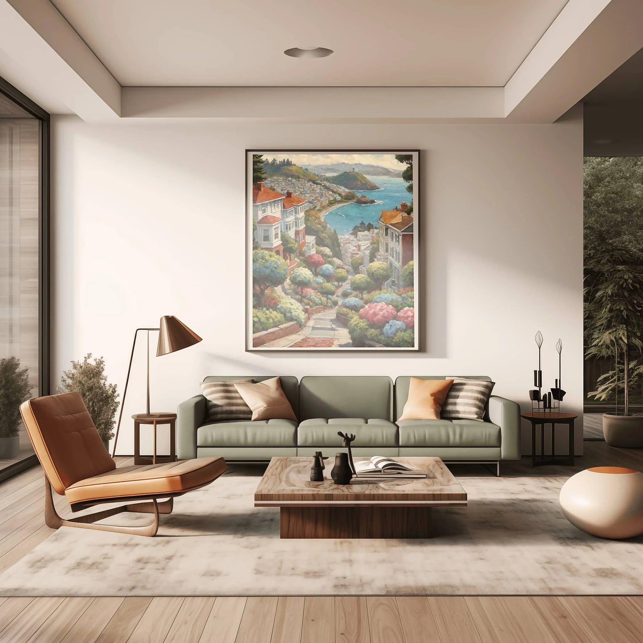 Lombard Street Poster Canvas Artwork - San Francisco Collection