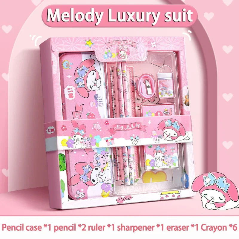 Sanrio Family Cinnamoroll, Kuromi, and Melody Stationery Gift Box Set, Children's Gift Back-to-School Christmas Gift