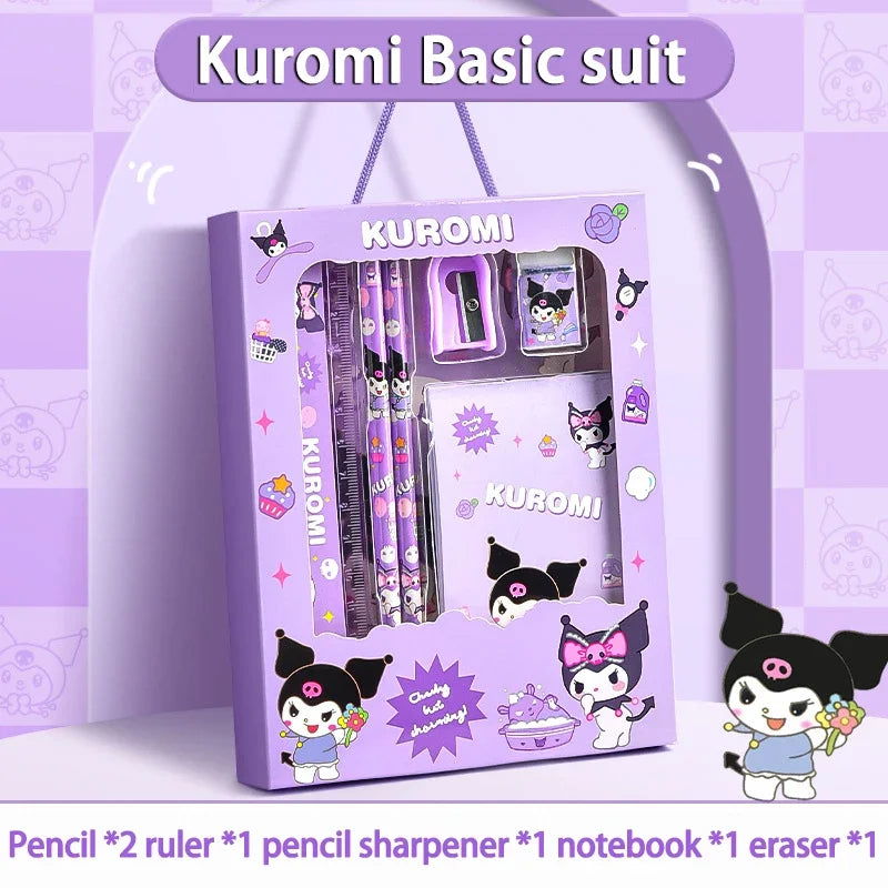 Sanrio Family Cinnamoroll, Kuromi, and Melody Stationery Gift Box Set, Children's Gift Back-to-School Christmas Gift