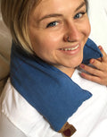 Hot Cherry Neck Wrap in Blue Denim