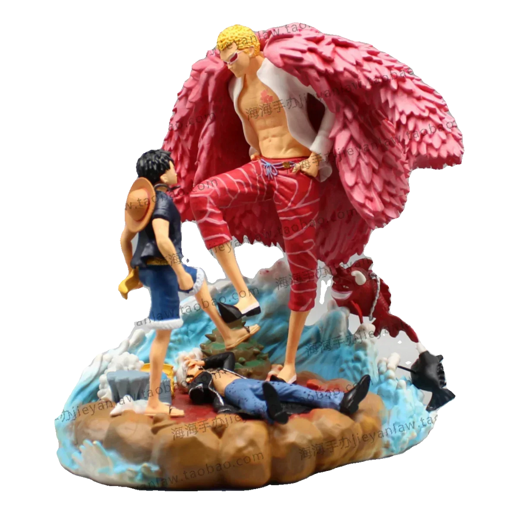 Doflamingo Donquixote Vs Monkey D. Luffy Anime Figures, Trafalgar Law KO One Piece Action Figurines 21 CM