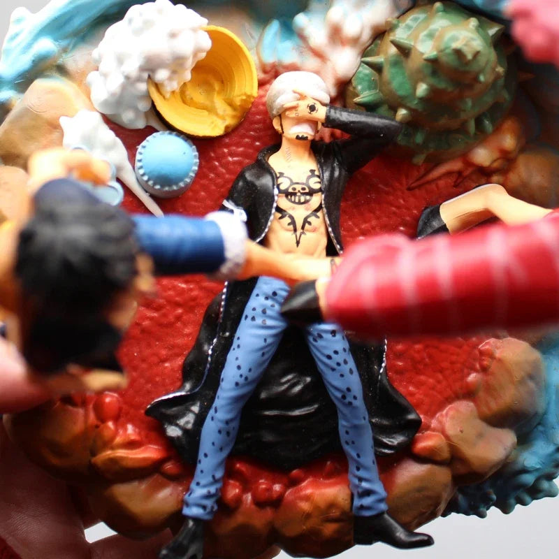 Doflamingo Donquixote Vs Monkey D. Luffy Anime Figures, Trafalgar Law KO One Piece Action Figurines 21 CM