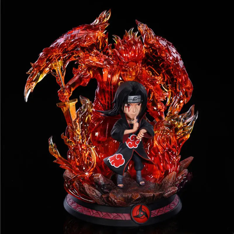 Susanoo LED Uchiha Itachi and Madara Anime Figures, Naruto Shippuden Mini Chibi Figurines 15 CM