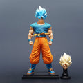 Super Saiyan Blue Son Goku Replacable Heads Anime Figures, Dragon Ball Z Action Figurines PVC 30 CM