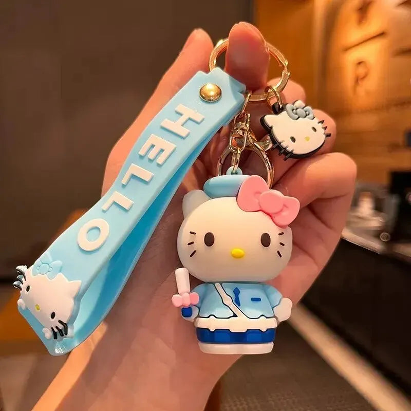 Sanrio Hello Kitty Key Chains, Kawaii Anime Cartoon Cinnamoroll Car Keychains Backpack Ornaments